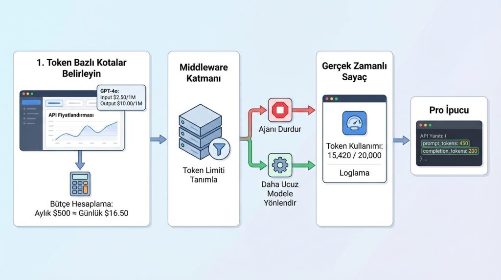 Ajan görevlerinde oran sınırlama rate limit ile maliyet kontrolü 2 1. Token Bazlı Kotalar Belirleyin