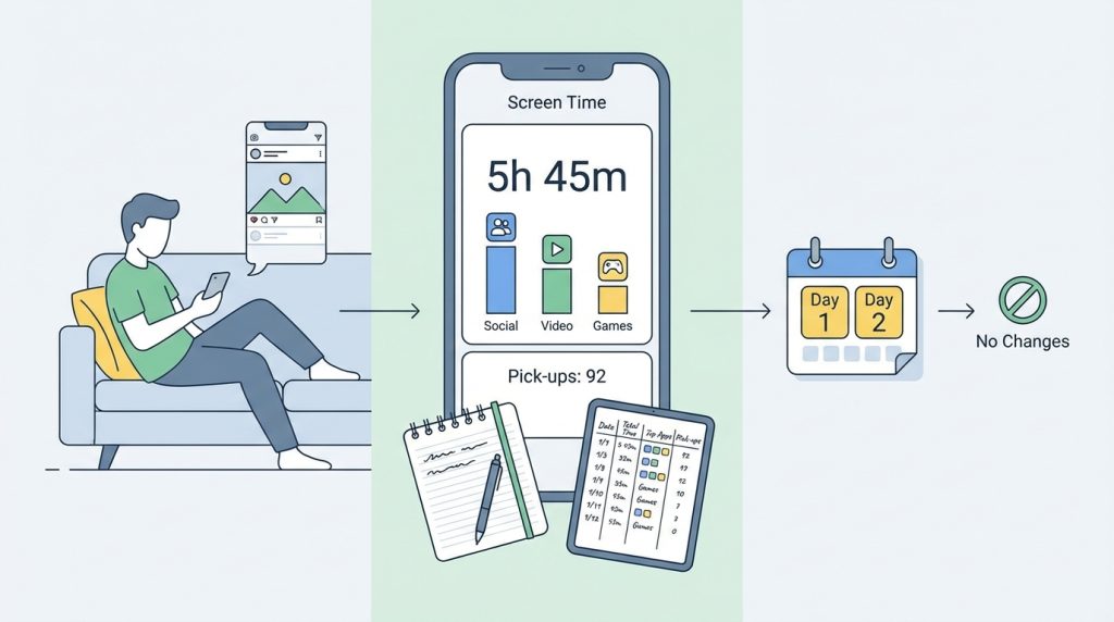 Dikkat dağıtıcı uygulamaları belirleme: 7 günlük basit analiz 2 1. ve 2. Gün: Sadece Gözlem
