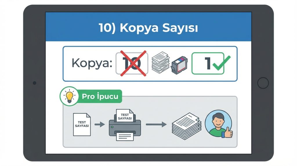 Word’de Yazdırma Önizleme: Baskı Öncesi Kontrol Listesi 3 10) Kopya Sayısı