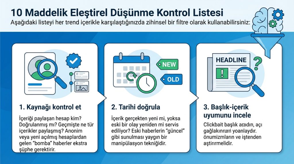 10 Maddelik Eleştirel Düşünme Kontrol Listesi
