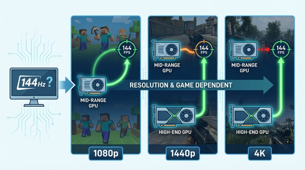Ekran yenileme hızı (Hz) nedir? 60/120/144 farkı kimlere yarar? 5 144Hz monitör için nasıl bir ekran kartı gerekir?