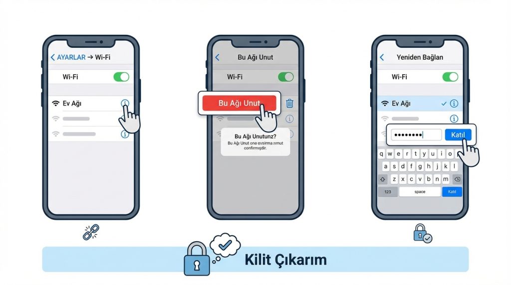 iPhone’da Wi-Fi Bağlantı Sorunları: Hızlı Çözüm Listesi 2 2. Ağı Unutturup Yeniden Bağlanın