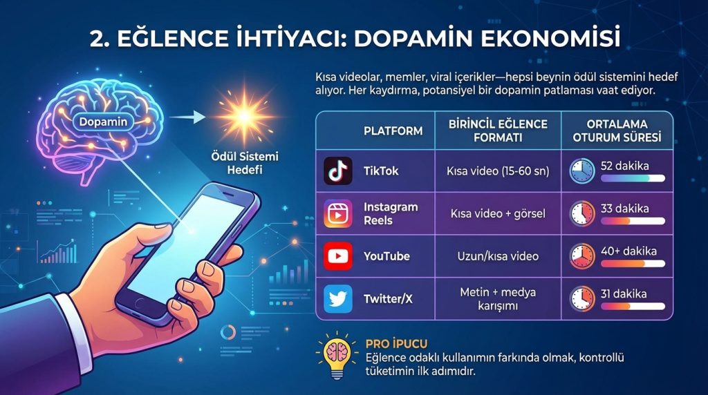 2. Eğlence İhtiyacı: Dopamin Ekonomisi