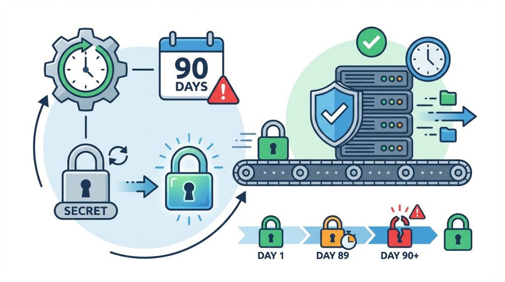 Ajan otomasyonunda gizli anahtar secrets yönetimi için güvenli yaklaşım 2 3. Otomatik Rotasyon