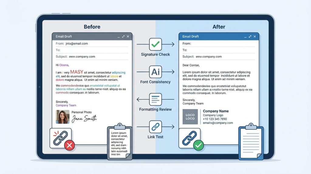 Outlook’ta Paylaşmadan Önce E-postayı Son Kez Kontrol Etme Rutini 3 5) İmza ve Biçimlendirmeyi Kontrol Et