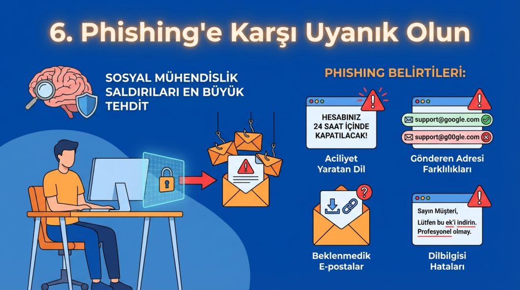 6. Phishing'e Karşı Uyanık Olun