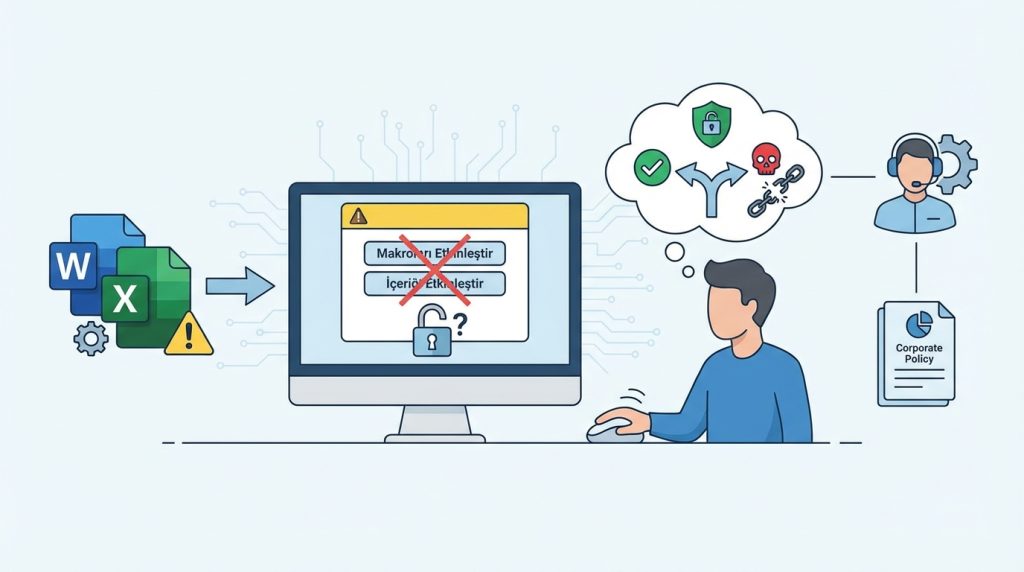 Outlook’ta Şüpheli Ekleri Açmadan Önce 10 Kontrol 2 7) Makro İçeren Belgelere Dikkat Et