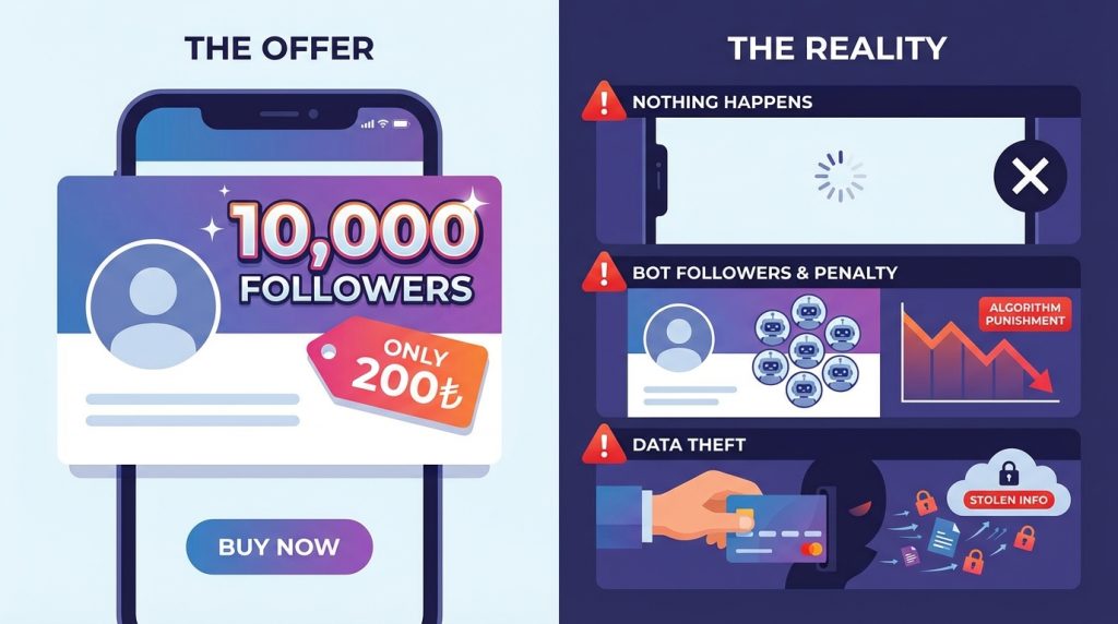 DM dolandırıcılıkları: en yaygın 10 senaryo 3 9. Takipçi Satışı ve Hesap Büyütme