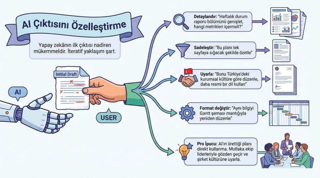 Yapay Zekâ ile Proje İletişim Planı Hazırlama 3 AI Çıktısını Özelleştirme