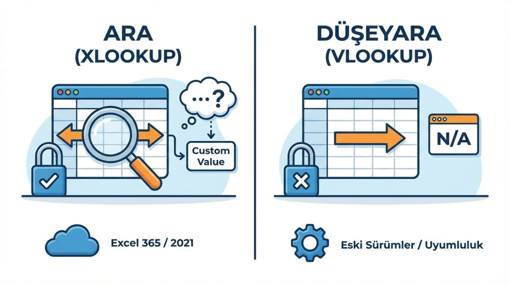 ARA (XLOOKUP) fonksiyonu DÜŞEYARA'dan daha mı iyi?