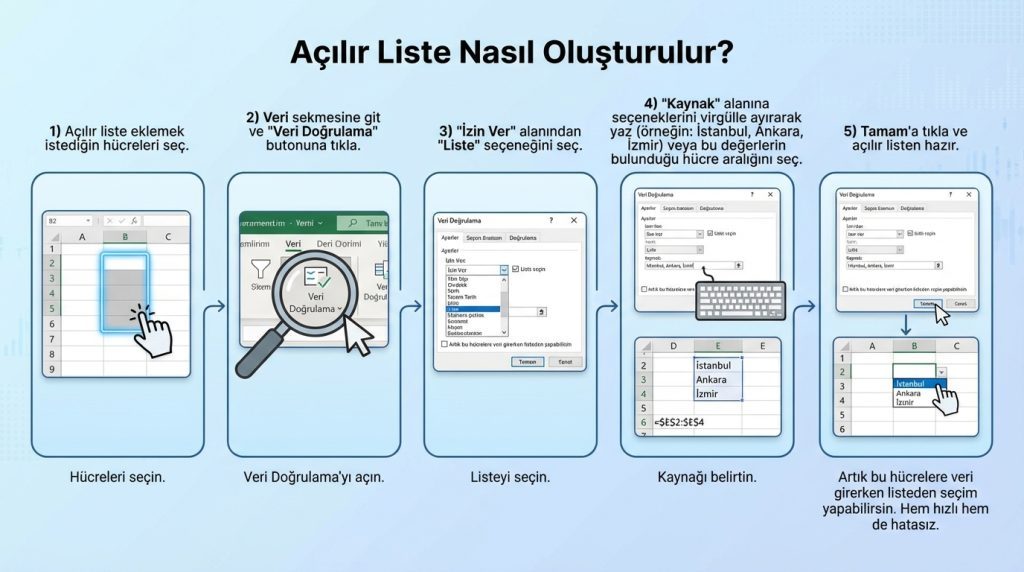 Açılır Liste Nasıl Oluşturulur?