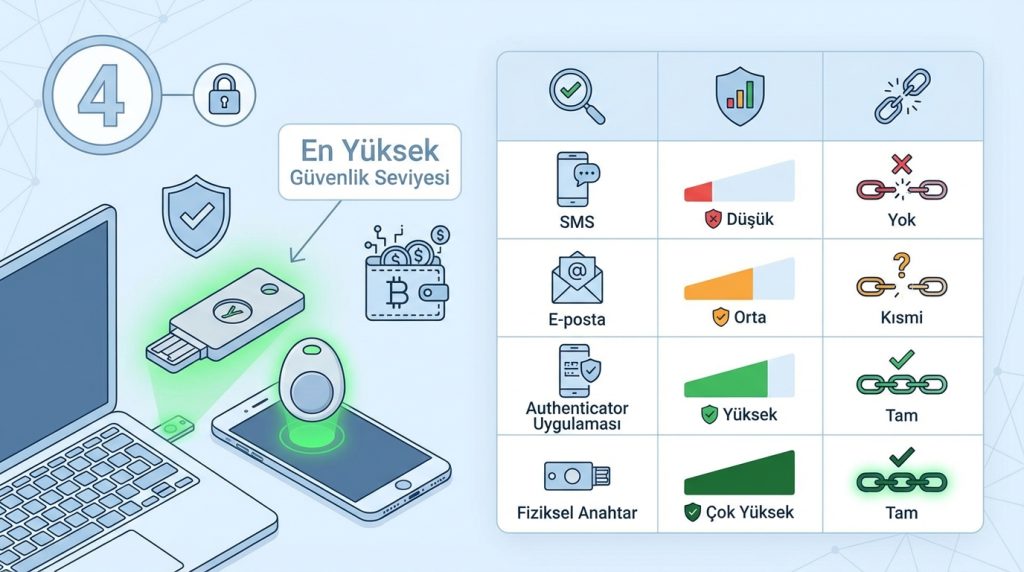 Telefon numarası ele geçirilirse (SIM swap) ne olur? Korunma mantığı 3 Adım 4: Fiziksel Güvenlik Anahtarı Kullanın
