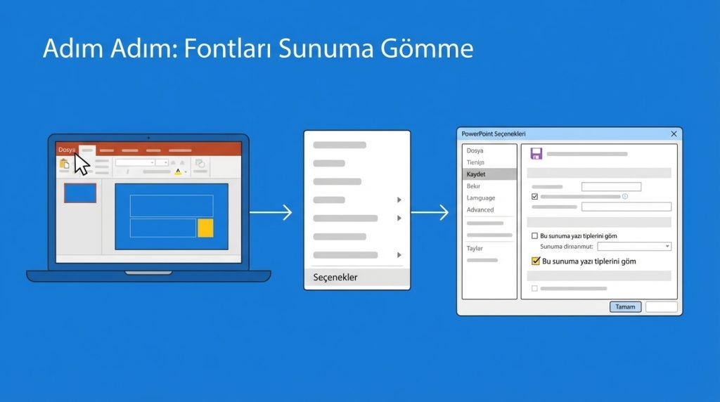 Adım Adım: Fontları Sunuma Gömme