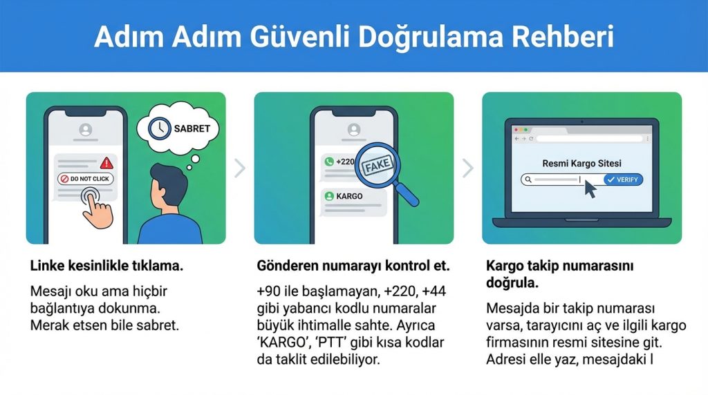 Kargo, fatura ve ödeme linklerinde güvenli doğrulama 2 Adım Adım Güvenli Doğrulama Rehberi