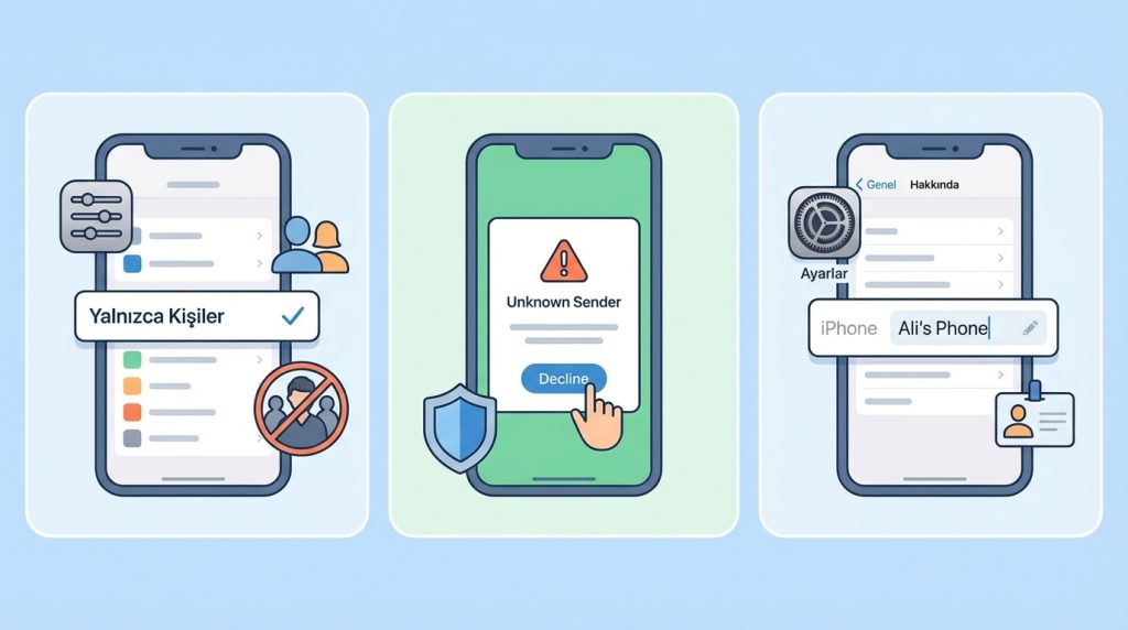 AirDrop Güvenlik ve Gizlilik İpuçları