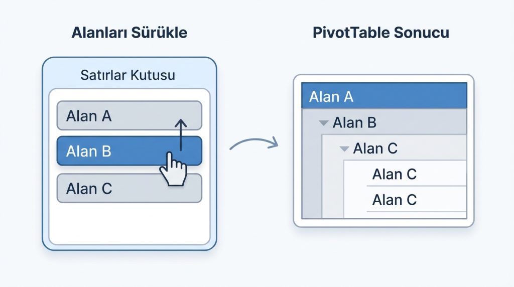 Alan sırasını nasıl değiştiririm?