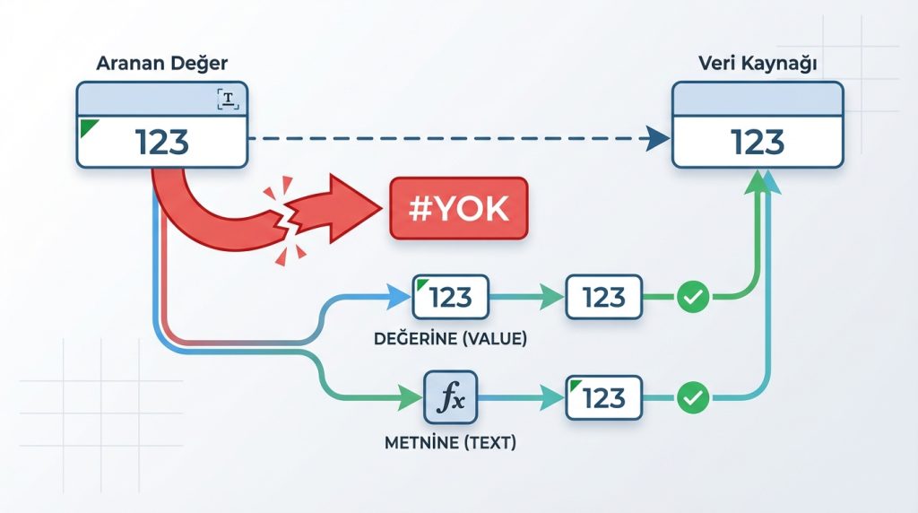 Excel YATAYARA (HLOOKUP) ile Satırdan Veri Çekme: Anlaşılır Anlatım 5 Aranan değer sayı ama metin olarak biçimlendirilmişse ne olur?