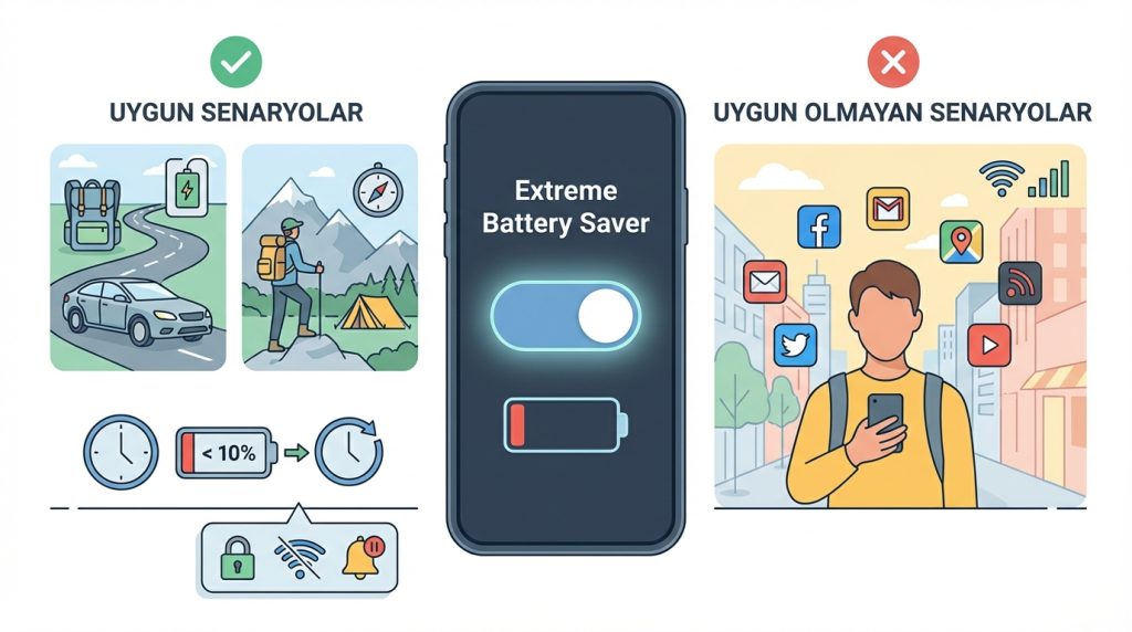 Aşırı Pil Tasarrufu (Extreme Battery Saver) Ne Zaman Kullanılır?