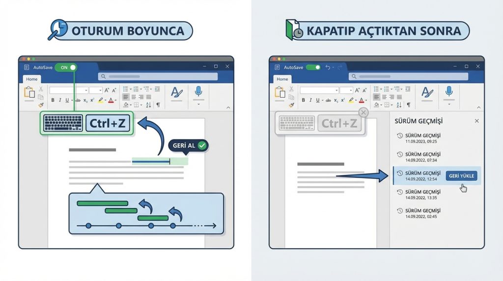 PowerPoint’te Buluta Kaydetme ve Sürüm Takibi Mantığı 4 AutoSave açıkken "Geri Al" (Ctrl+Z) çalışıyor mu?