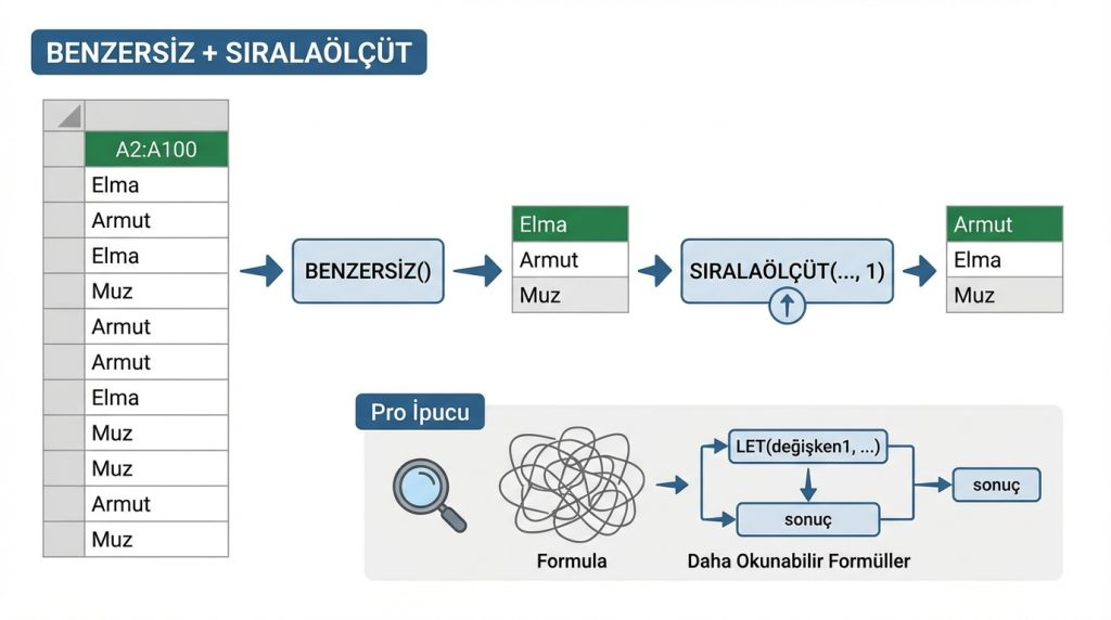 BENZERSİZ + SIRALAÖLÇÜT