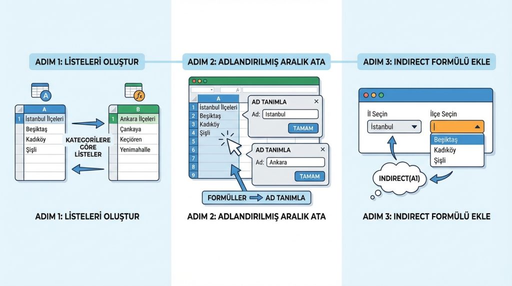 Bağımlı (Cascading) Açılır Listeler
