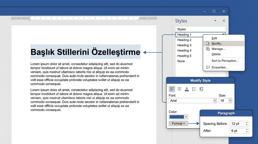 Başlık Stillerini Özelleştirme