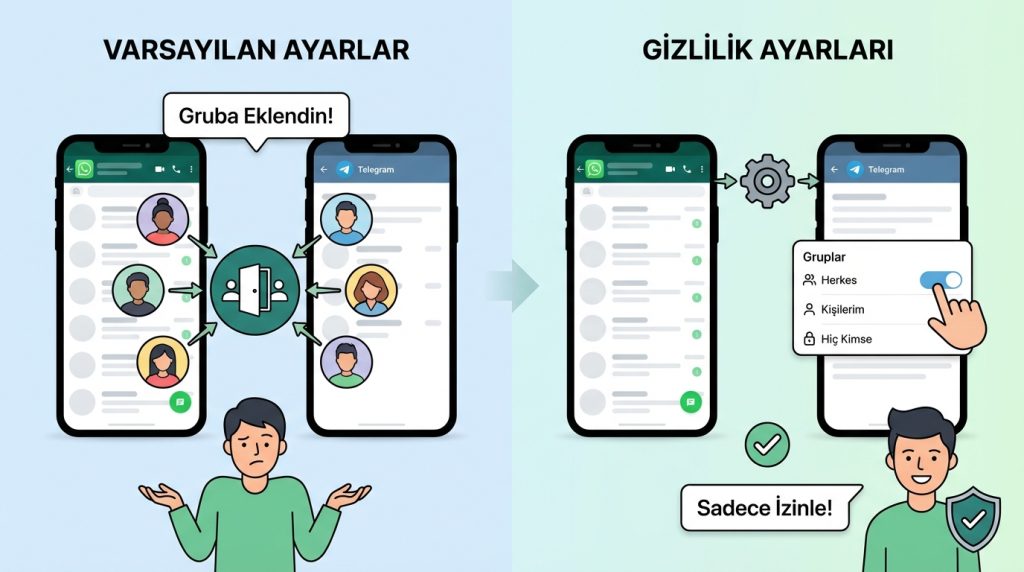 Birisi beni iznim olmadan gruba ekleyebilir mi?