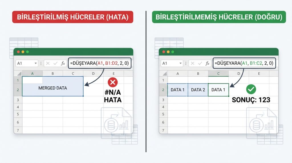 Excel’de Hücreleri Birleştirme mi, Hizalama mı? Doğru Seçim Rehberi 4 Birleştirilmiş hücrelerde neden formül hatası alıyorum?