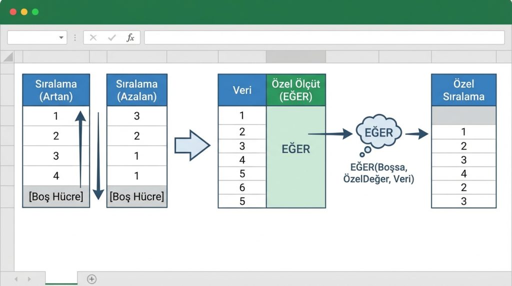 Boş hücreler sıralamayı nasıl etkiler?