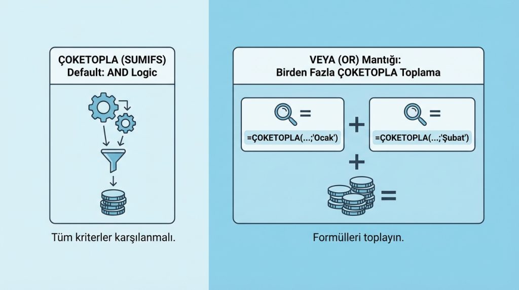 ÇOKETOPLA'da VEYA (OR) mantığı kullanabilir miyim?