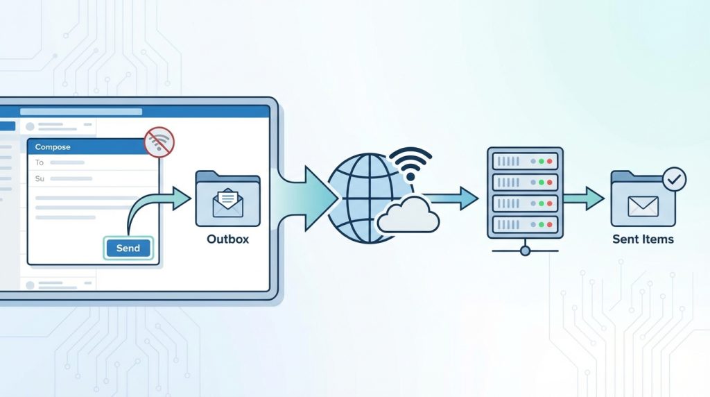 Çevrimdışı modda oluşturduğum e-postalar ne zaman gönderilir?