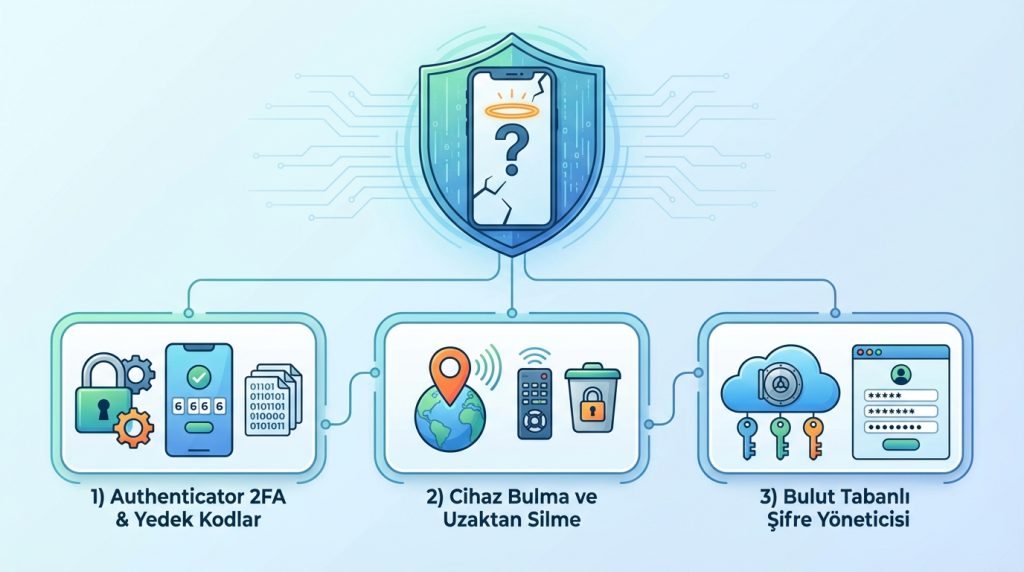Cihaz kaybolursa hesaplar nasıl korunur? Önceden yapılacak ayarlar 5 Cihaz kaybından önce hangi ayarları mutlaka yapmalıyım?