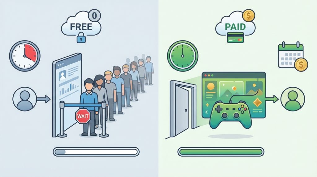 Cloud gaming ücretsiz mi?