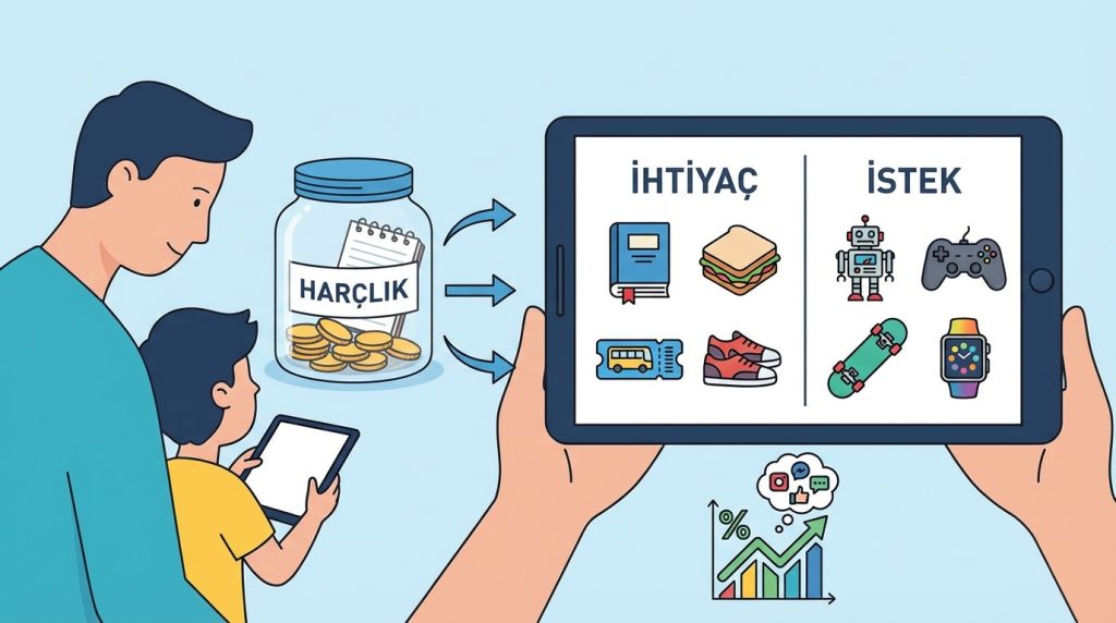 Sosyal medyada “ihtiyaç mı istek mi” ayrımı ile alışveriş kontrolü 4 Çocuklarıma bu ayrımı nasıl öğretebilirim?