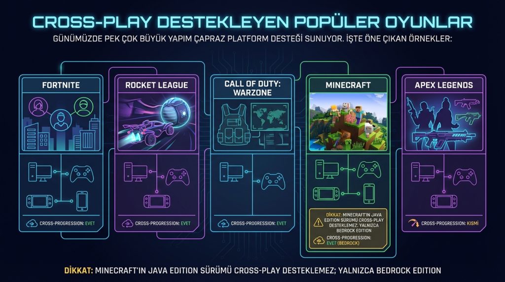 Cross-play nedir? Avantajları ve riskleri 3 Cross-play Destekleyen Popüler Oyunlar