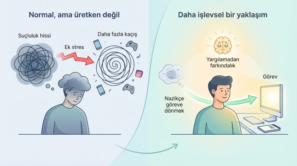 Dağıldığımı fark ettiğimde kendimi suçlu hissediyorum. Bu normal mi?