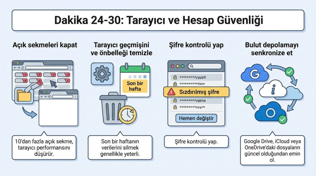 Dakika 24-30: Tarayıcı ve Hesap Güvenliği