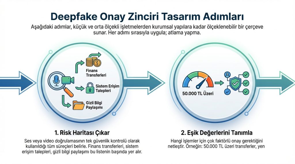 Deepfake Onay Zinciri Tasarım Adımları