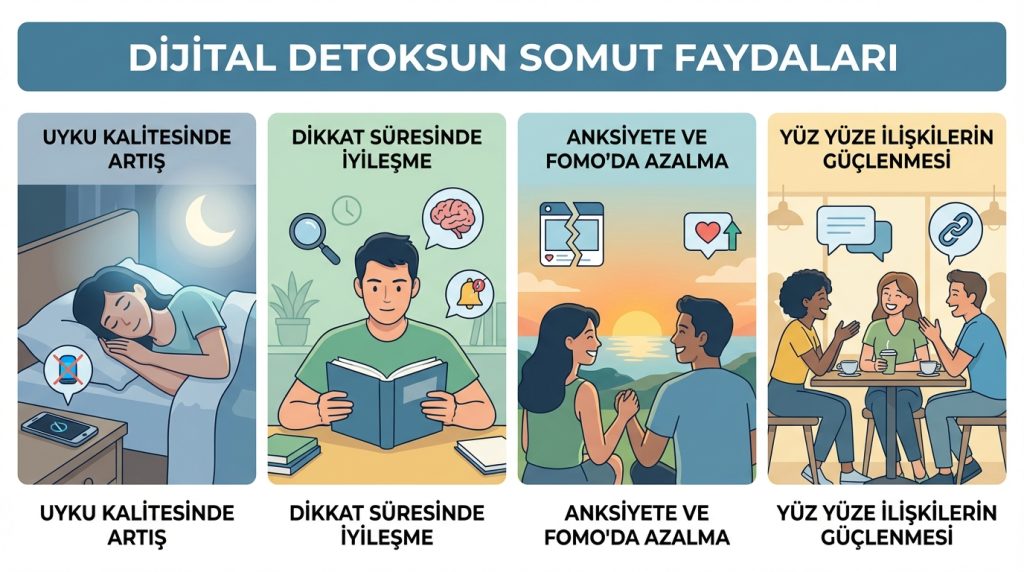 Dijital detoks nedir? Gerçekçi ve sürdürülebilir yaklaşım 3 Dijital Detoksun Somut Faydaları