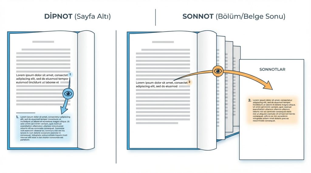 Dipnot ile sonnot arasındaki fark nedir?