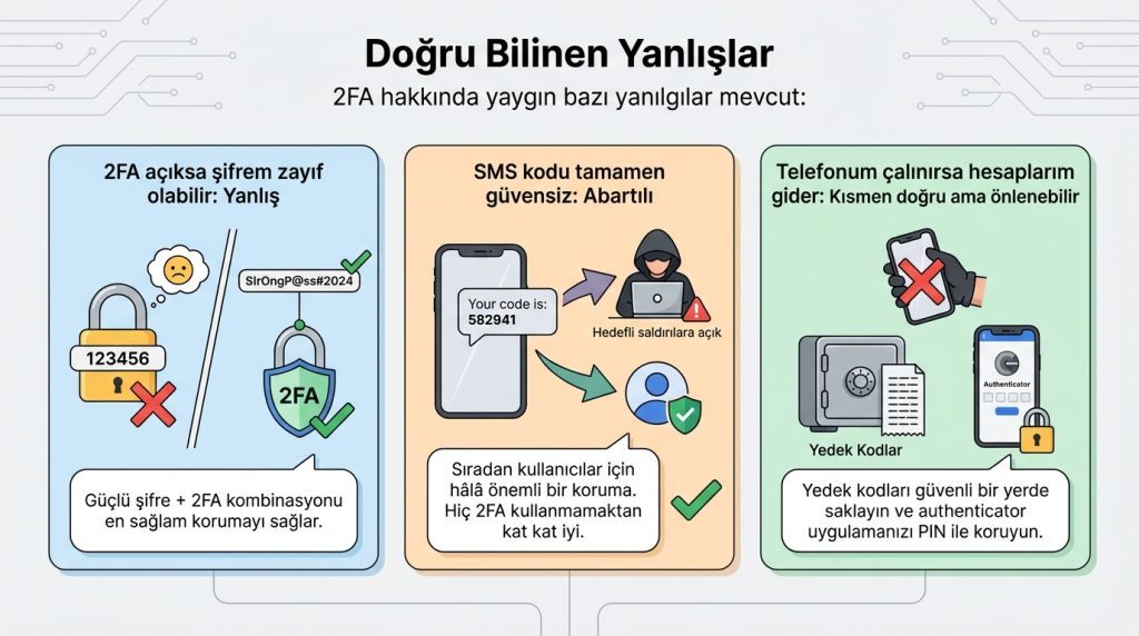 İki adımlı doğrulama (2FA) nedir ve nasıl çalışır? 3 Doğru Bilinen Yanlışlar
