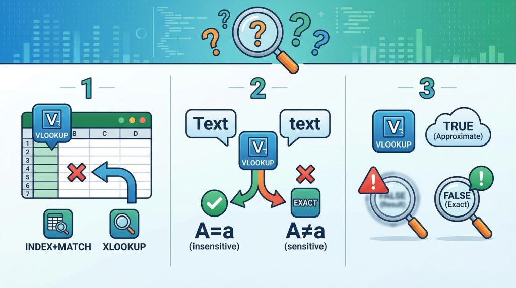 Excel DÜŞEYARA (VLOOKUP) Nedir? Doğru Kullanım + Hata Önleme 3 Doğru Bilinen Yanlışlar