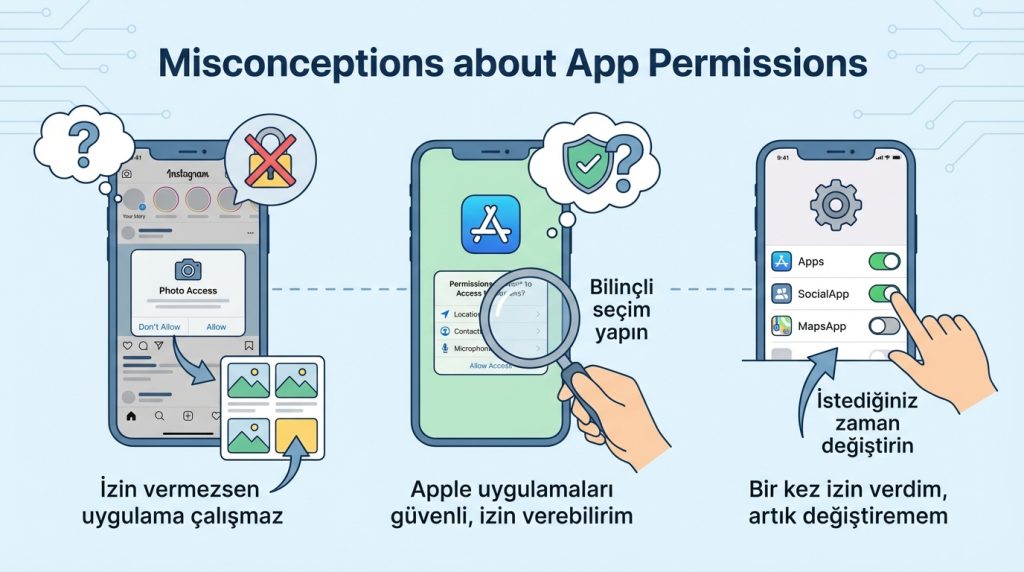 iPhone’da gizlilik izinleri: fotoğraf/konum/mikrofon ne zaman verilmeli? 4 Doğru Bilinen Yanlışlar