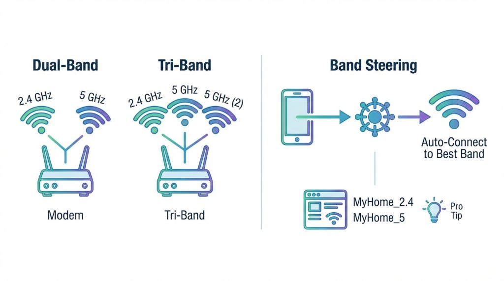 2.4 GHz ve 5 GHz Wi-Fi farkı nedir? 3 Dual-Band ve Tri-Band Modemler