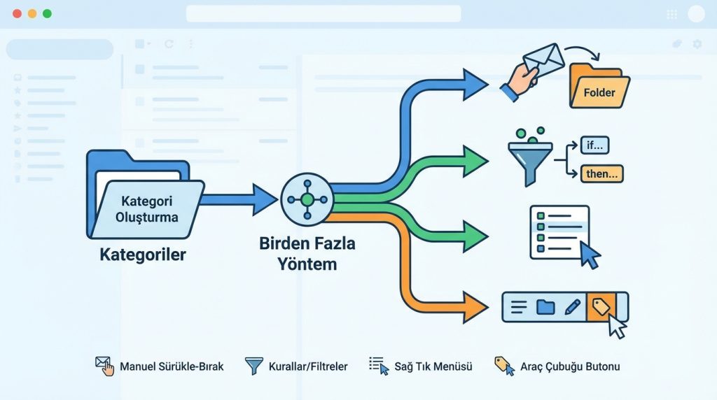 Outlook’ta Renk Kategorileri ile E-postaları Etiketleme 2 E-postalara Kategori Atama Yöntemleri