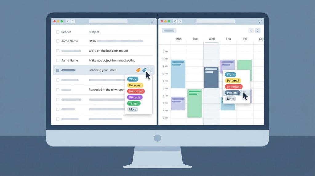 E-postalara ve Takvim Etkinliklerine Kategori Atama