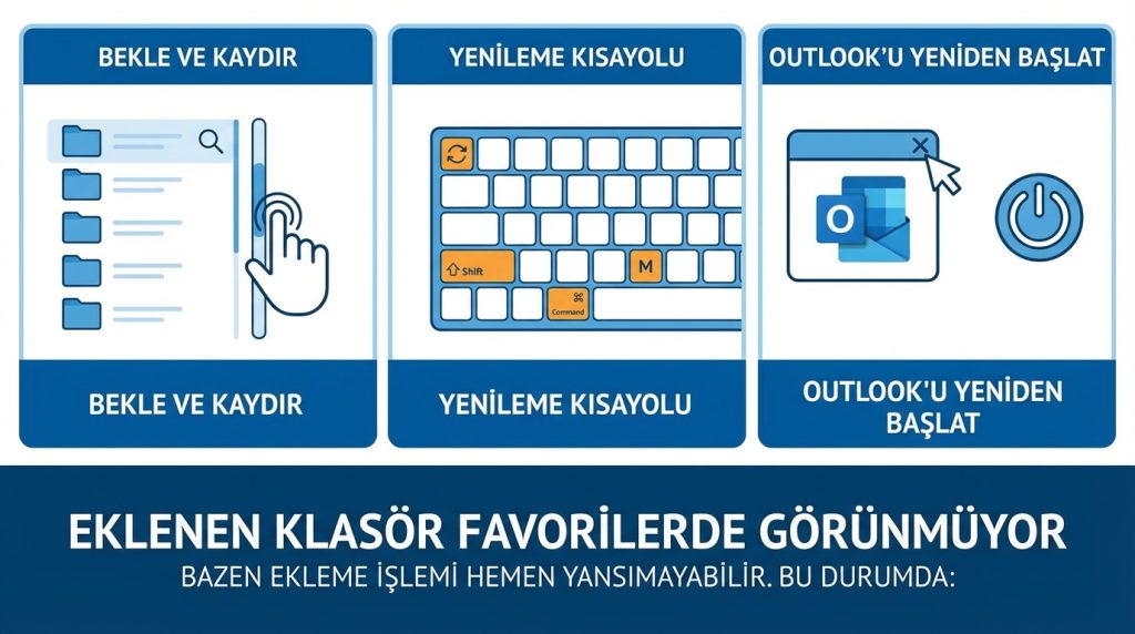 Outlook for Mac'te Favori Klasörler ile Hızlı Erişim 4 Eklenen Klasör Favorilerde Görünmüyor