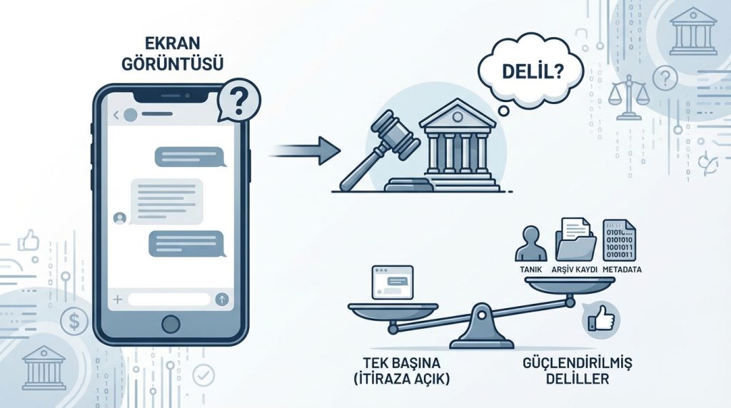 Ekran görüntüsü tek başına mahkemede delil olur mu?