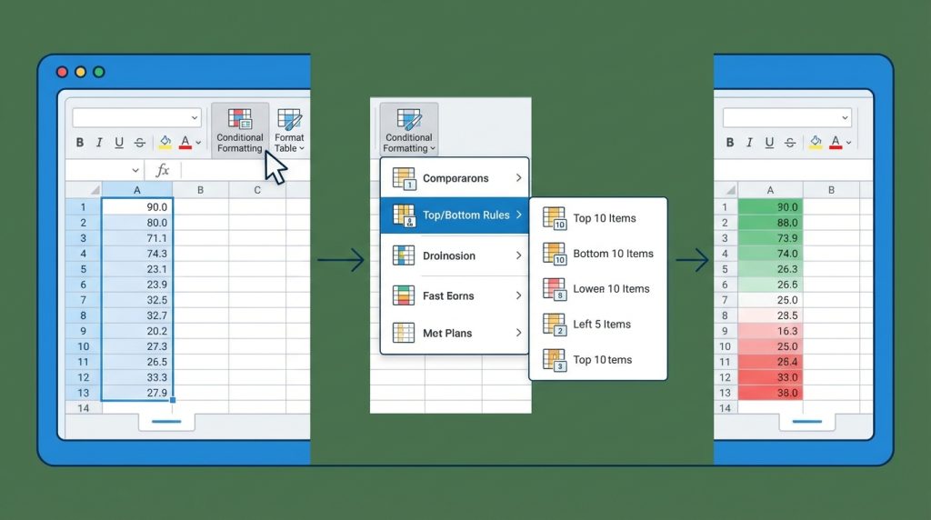 En Yüksek ve En Düşük Değerleri Vurgulama: Adım Adım