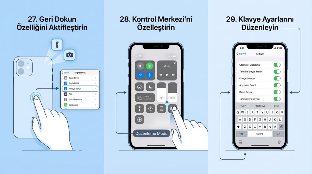 iPhone’da Yeni Başlayanlar İçin En Faydalı 30 Ayar 5 Erişilebilirlik ve Pratik Kısayollar (27-30)